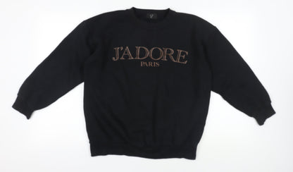 Additional front view of AX Paris Black J'Adore Sweatshirt M/L