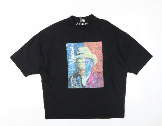 ASOS Mens Black Cotton T-Shirt Size M Round Neck - Vincent Van Gogh