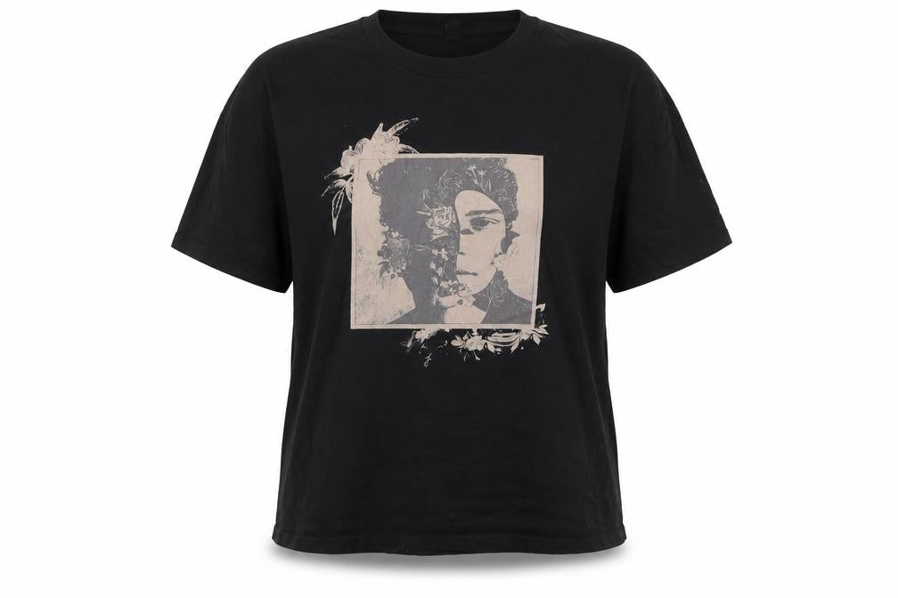 H&M Womens Black Cotton Basic T-Shirt Size M Round Neck - Shawn Mendes
