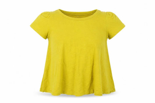 Eri + Ali Womens Yellow Cotton Basic T-Shirt Size XS Round Neck