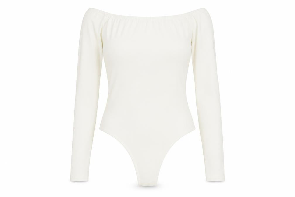 PRETTYLITTLETHING Womens Ivory Polyester Bodysuit One-Piece Size 8 Snap