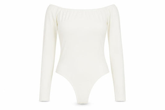 PRETTYLITTLETHING Womens Ivory Polyester Bodysuit One-Piece Size 8 Snap