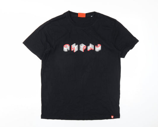 CHPT3 Mens Black Cotton T-Shirt Size L Round Neck