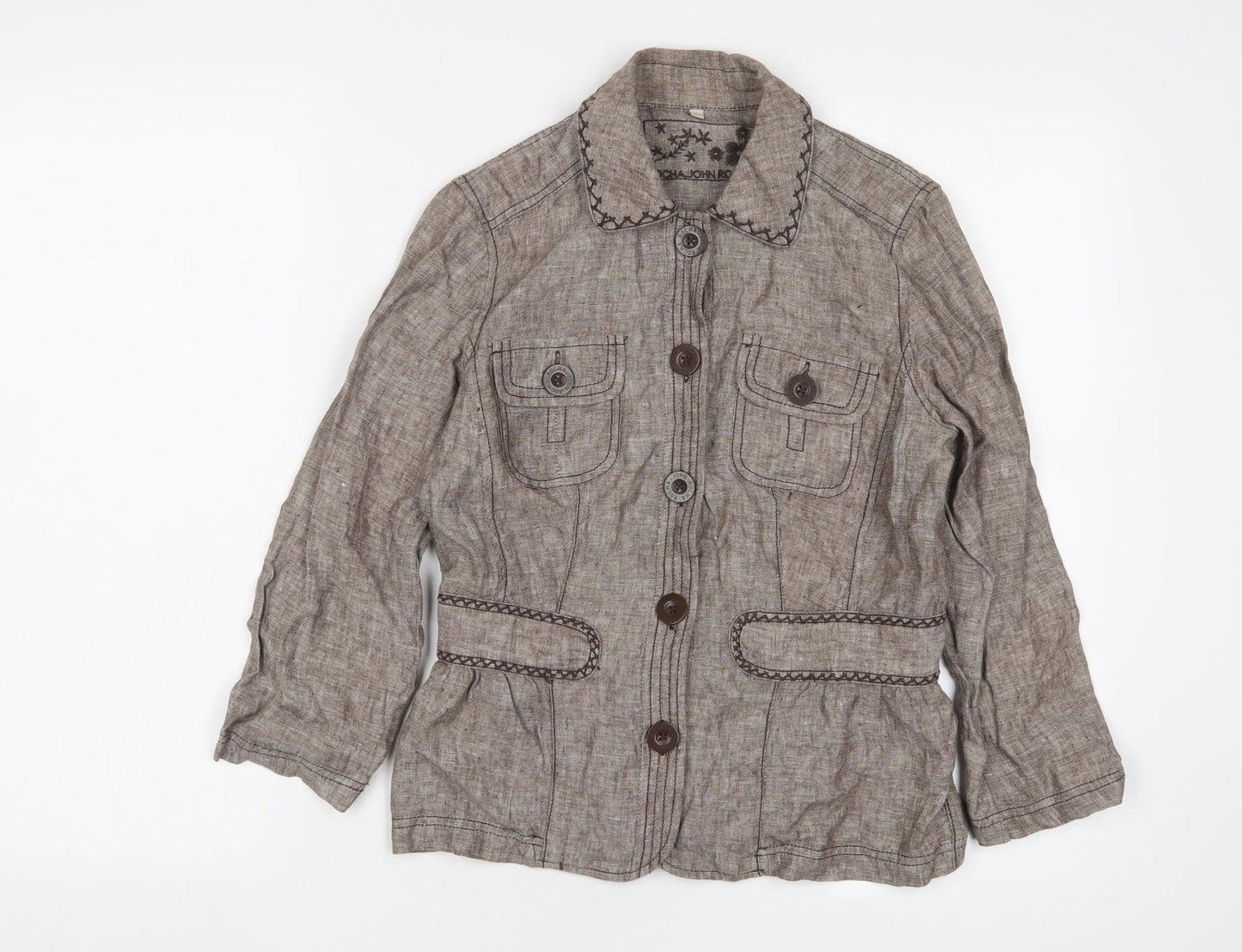 RJR.John Rocha Womens Brown Jacket Size 8 Button