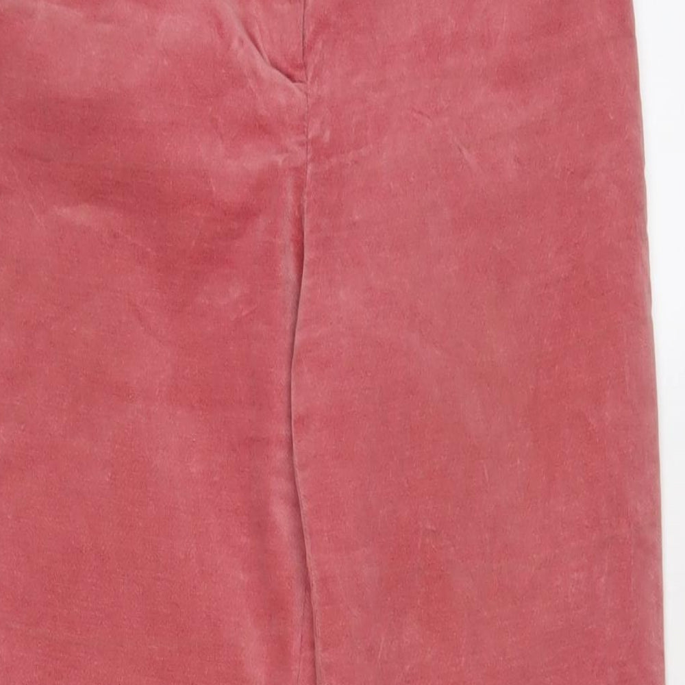 Monki Womens Pink Cotton Trousers Size 6 L24 in Regular Zip