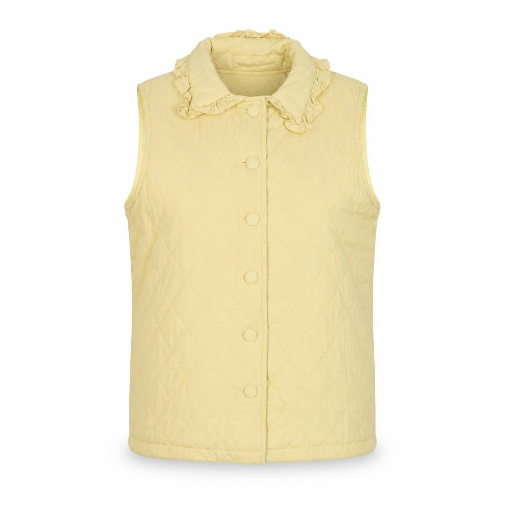 Daisy Street Womens Yellow Gilet Jacket Size 8 Button