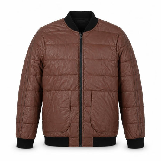 Monark Mens Brown Bomber Jacket Jacket Size M Zip - Pockets