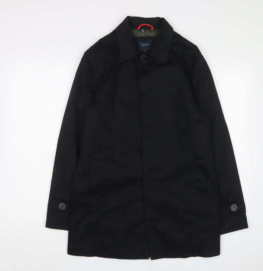 Fisk of Oso Womens Black Overcoat Coat Size S Button