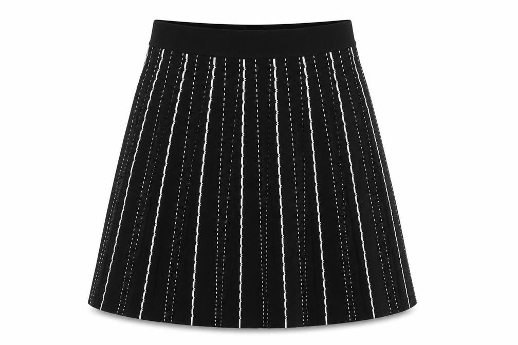 Oasis Womens Black Geometric Viscose A-Line Skirt Size S