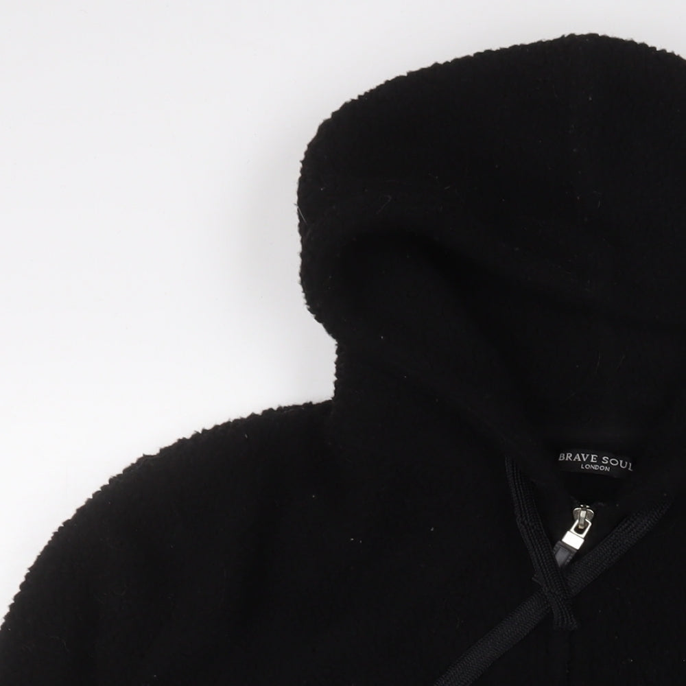 Brave Soul Mens Black Jacket Size XL Zip