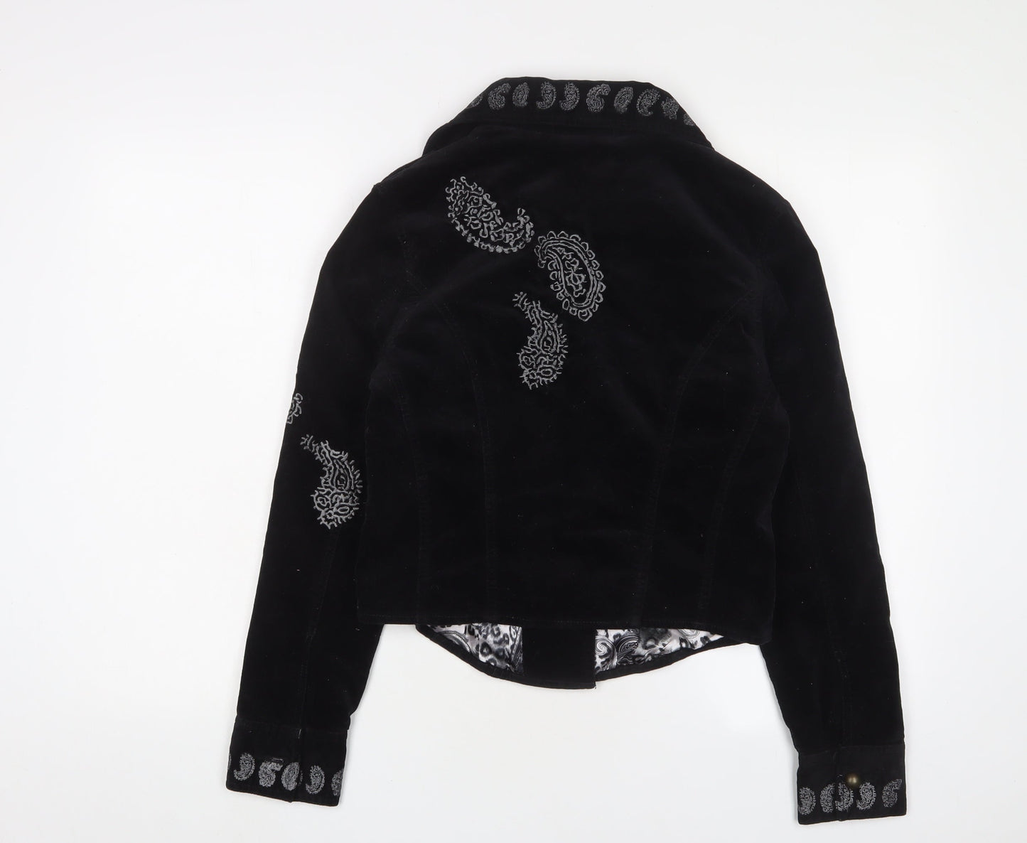Y London Womens Black Jacket Size S Button - Embroidered