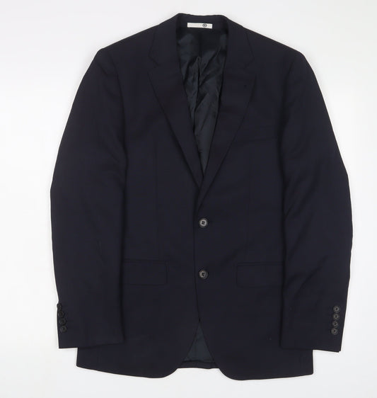 Cambridge Mens Blue Wool Jacket Suit Jacket Size 38 Regular