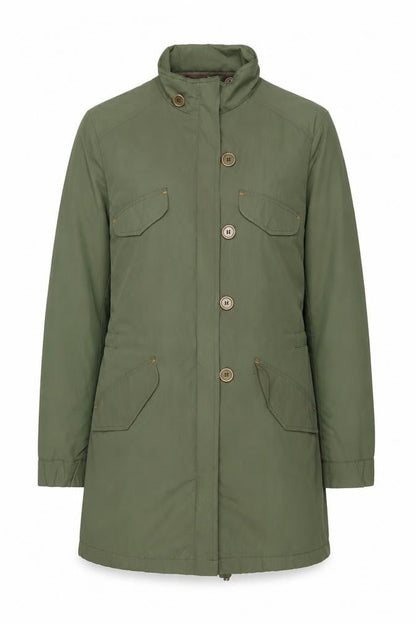 Front view of Red Herring women’s green jacket, size UK 12, zip