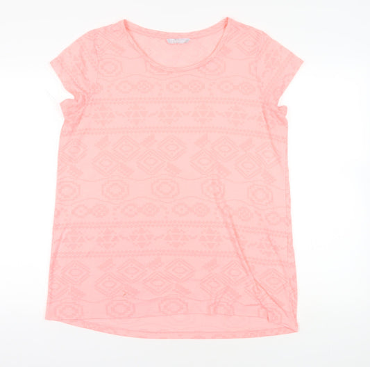 Red Herring Pink Geometric T-Shirt, M, Summer Casual