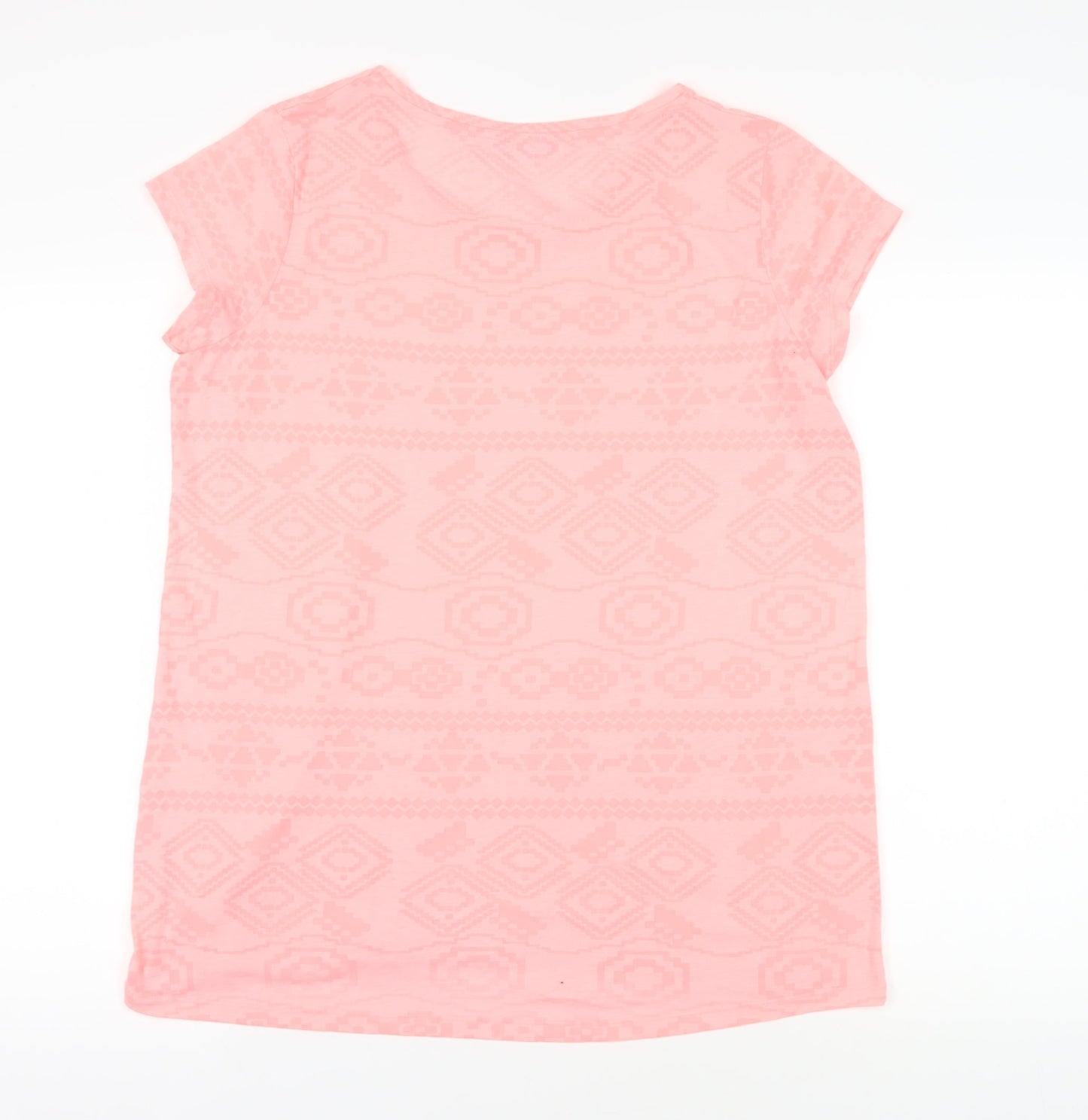 Red Herring Pink Geometric T-Shirt, M, Summer Casual