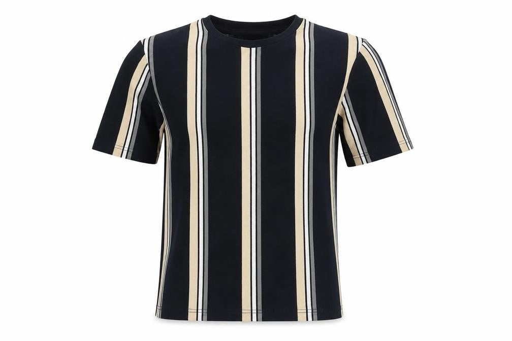 Topman XS Striped T-Shirt Black Beige