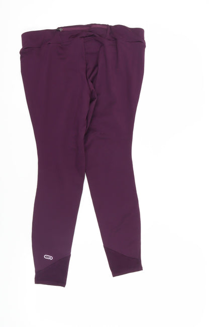 Back view of Kalenji Purple Compression Running Trousers, size 10