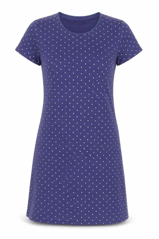 Lands' End Blue Polka Dot T-Shirt Dress S