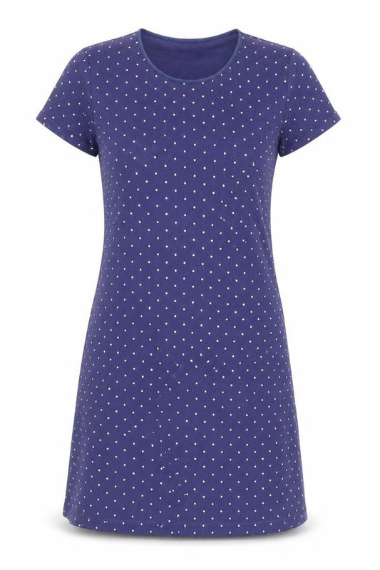 Lands' End Blue Polka Dot T-Shirt Dress S