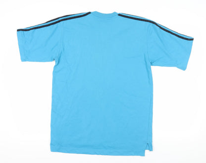 Adidas Womens Blue V-Neck T-Shirt, Medium, Cotton Comfort