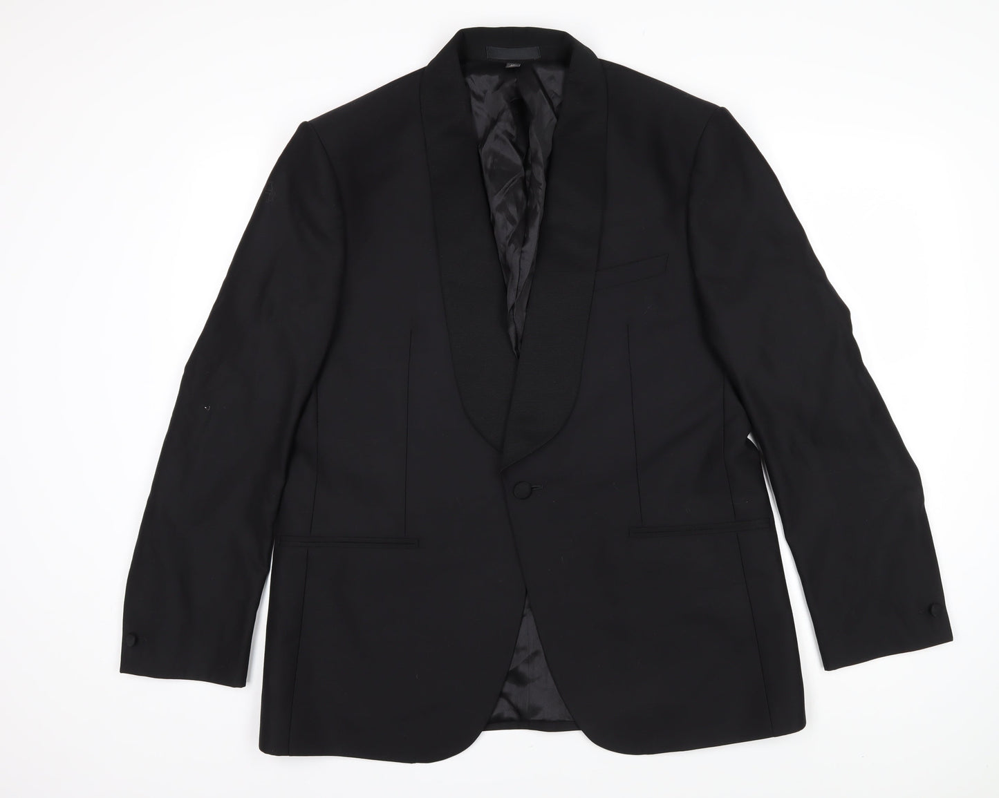 Marks and Spencer Mens Black Wool Jacket Blazer Size XL Regular