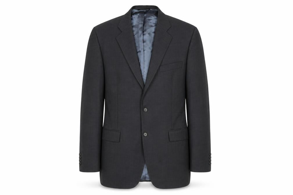 Marks & Spencer Mens Grey Striped Wool Jacket Blazer Size 46 Regular