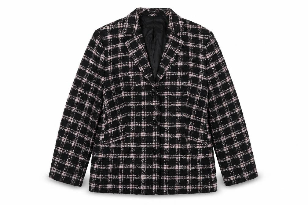 Marcona Womens Multicoloured Check Jacket Blazer Size 14 Button