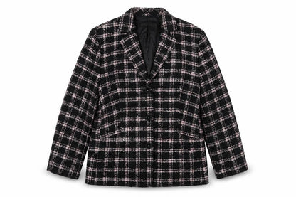 Marcona Womens Multicoloured Check Jacket Blazer Size 14 Button