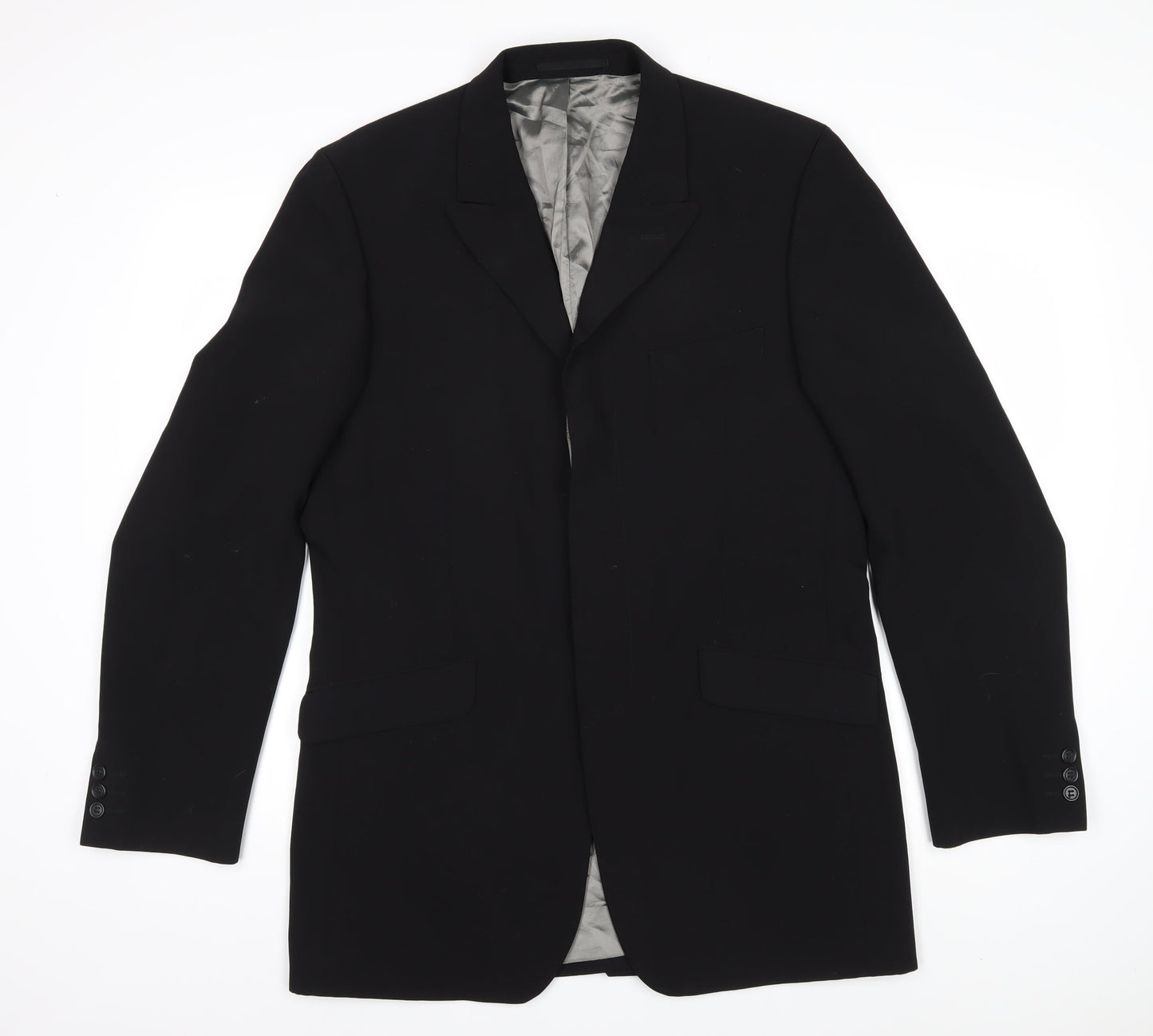 Jonathan Adams Mens Black Wool Jacket Blazer Size 40 Regular