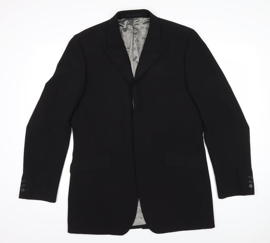 Jonathan Adams Mens Black Wool Jacket Blazer Size 40 Regular