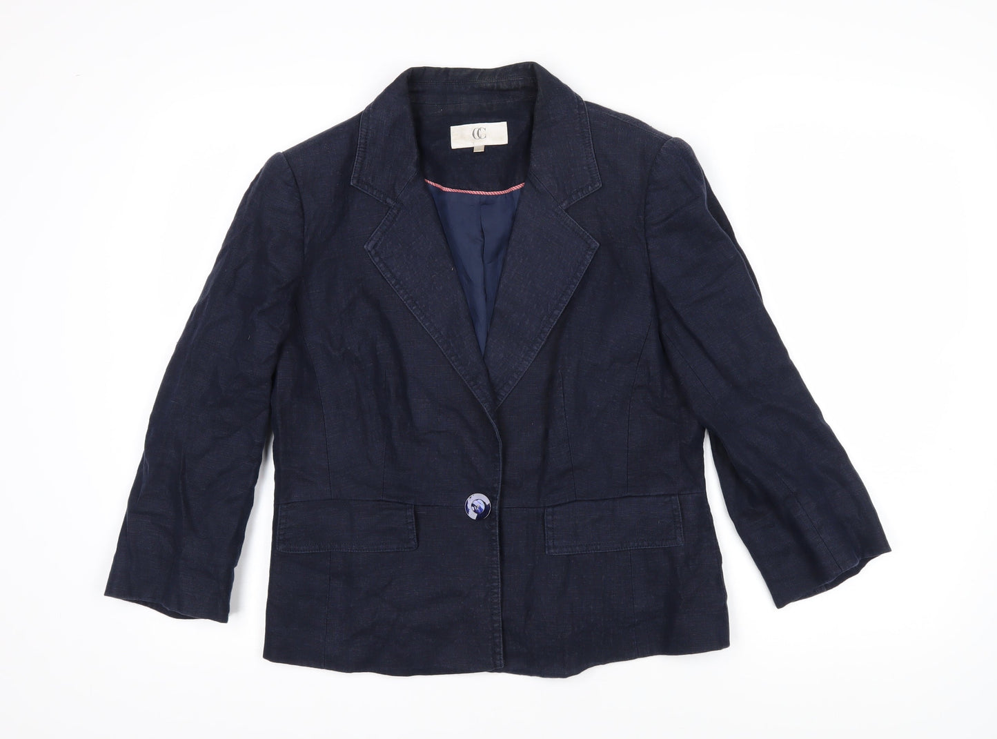 CC Womens Blue Jacket Blazer Size 12 Button