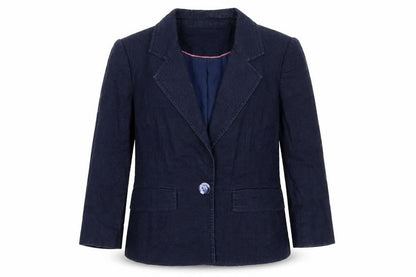 Country Casuals Womens Blue Jacket Blazer Size 12 Button