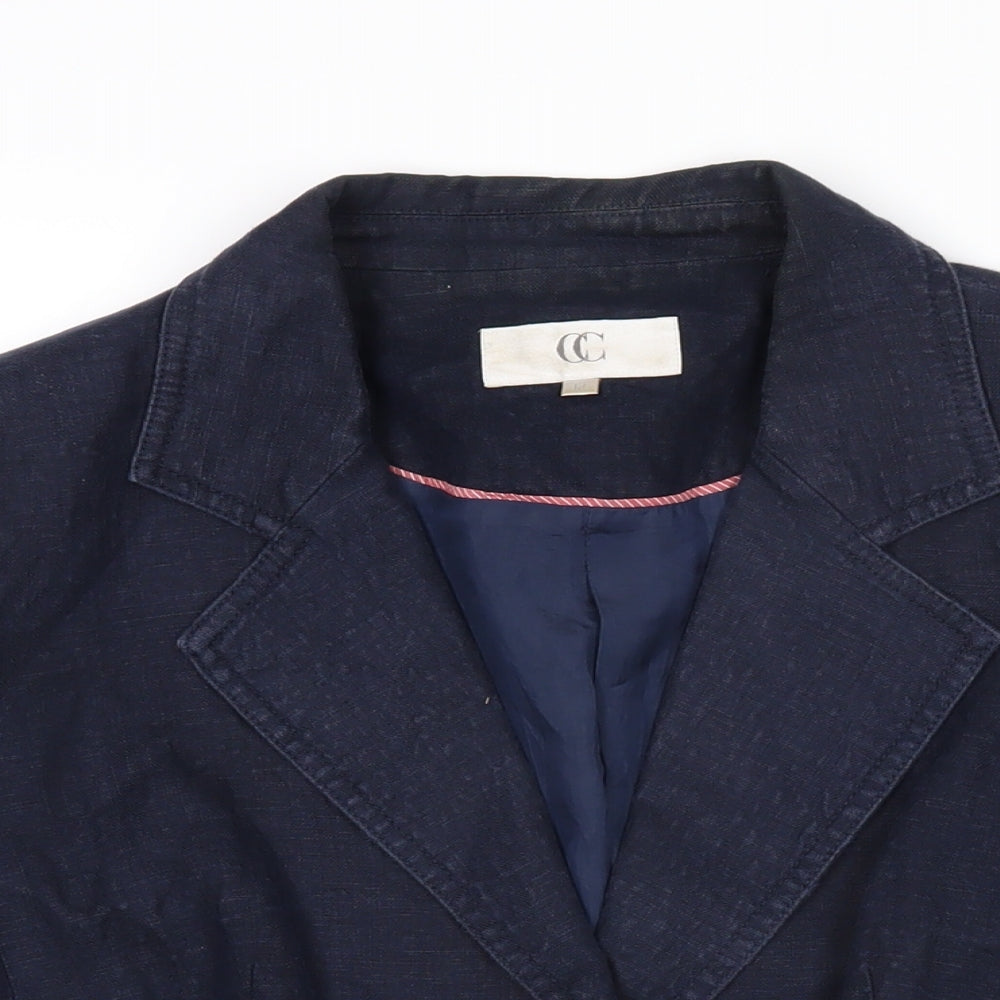 CC Womens Blue Jacket Blazer Size 12 Button
