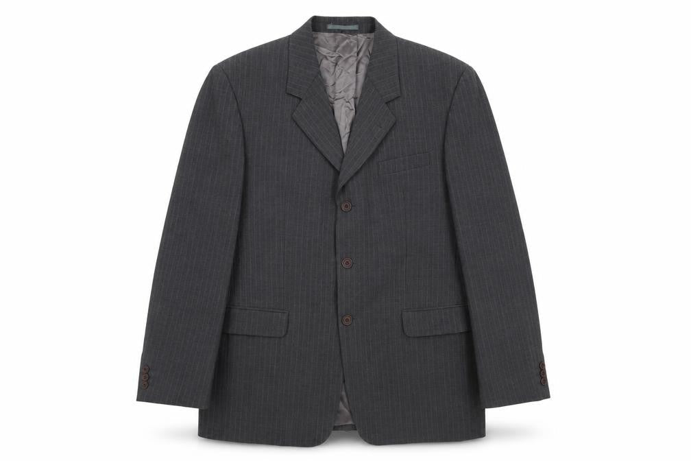 Cohesion Mens Grey Striped Viscose Jacket Blazer Size 42 Regular