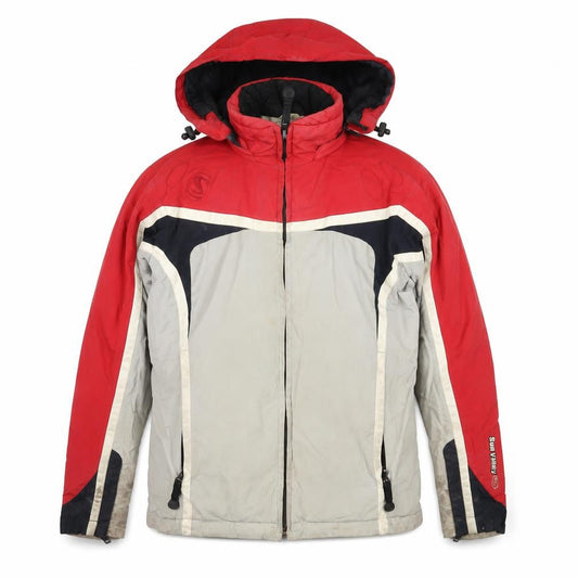 Front view of Sun Valley boys’ multicoloured colourblock jacket, size S, zip