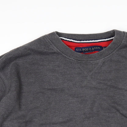 U.S. Polo Assn. Mens Grey Polyester Pullover Sweatshirt Size S