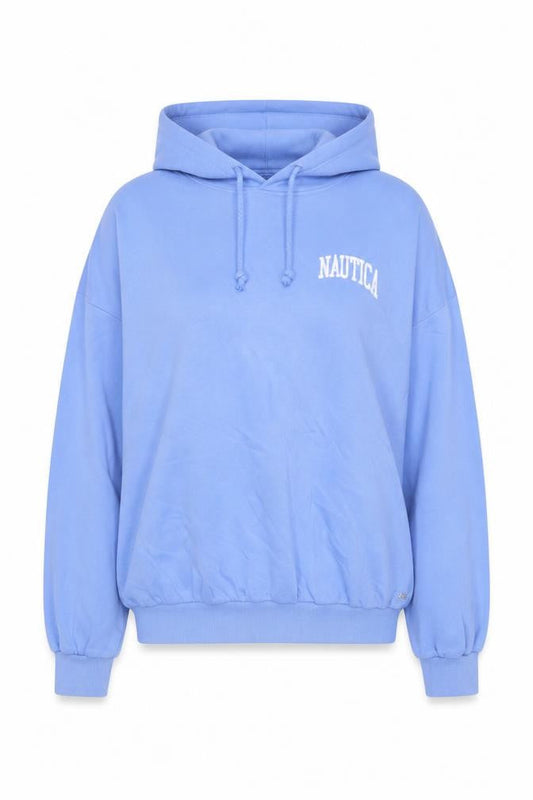 Nautica Womens Blue Polyester Pullover Hoodie Size L Pullover