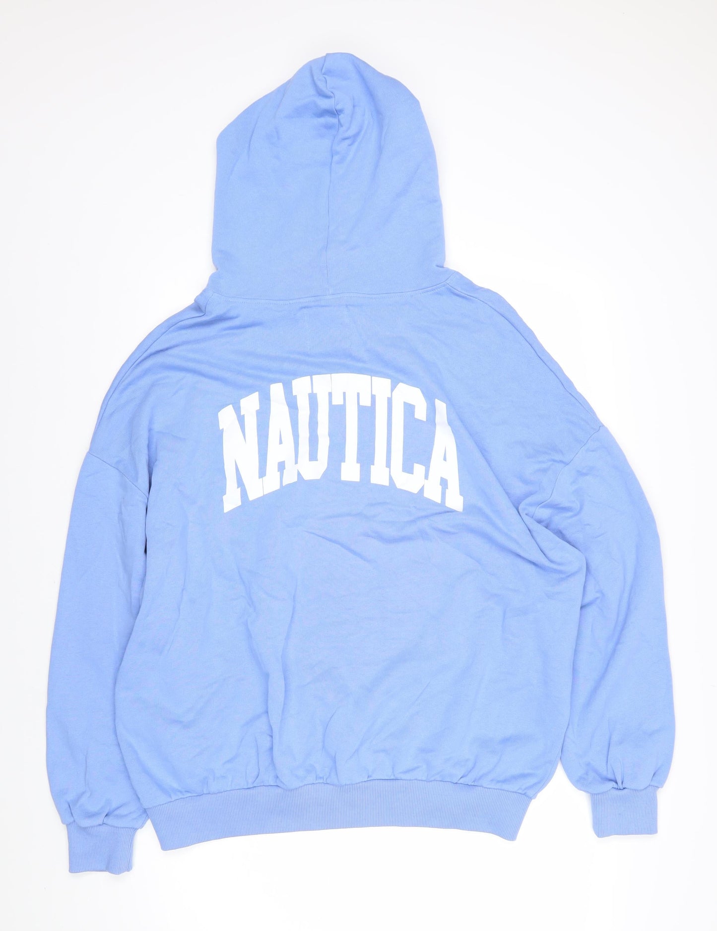 Nautica Womens Blue Polyester Pullover Hoodie Size L Pullover