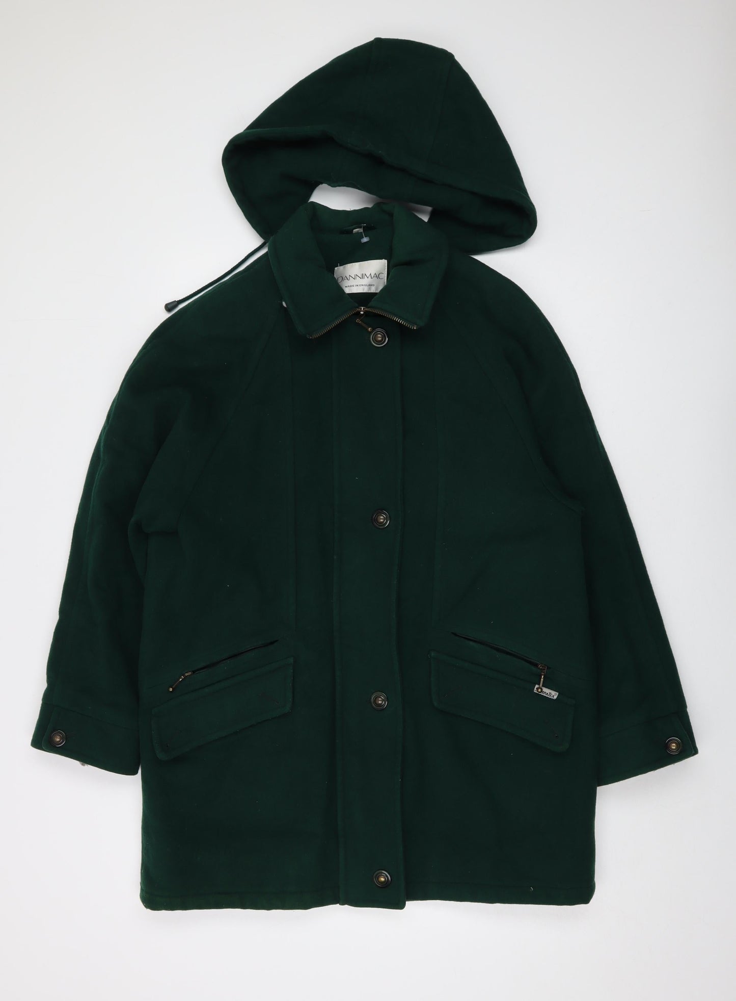 Dannimac Womens Green Overcoat Coat Size S Zip