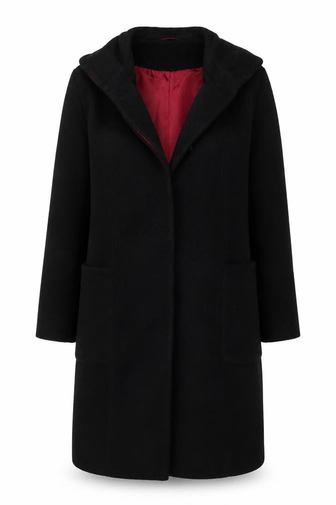 Oasis Womens Black Overcoat Coat Size 10 Button