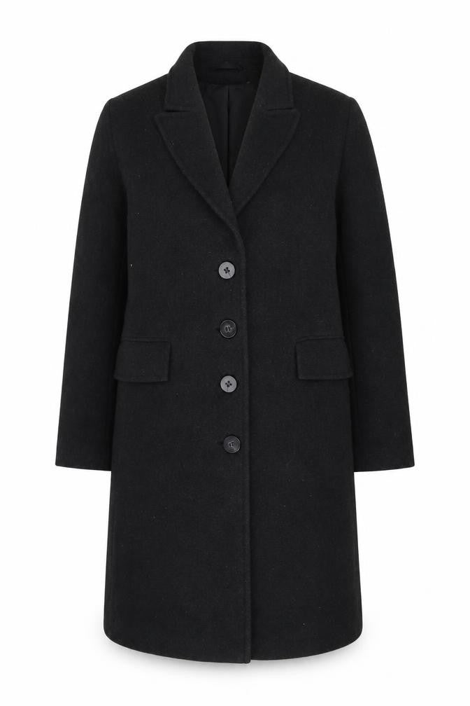 Pinta Womens Grey Overcoat Coat Size 14 Button