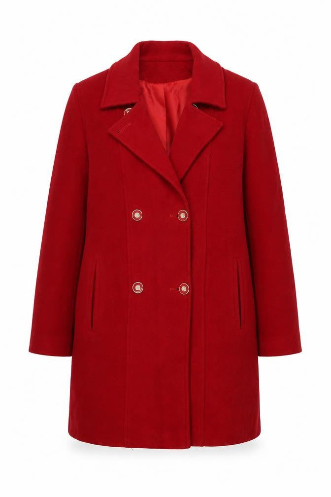 Kesta Womens Red Overcoat Coat Size 12 Button