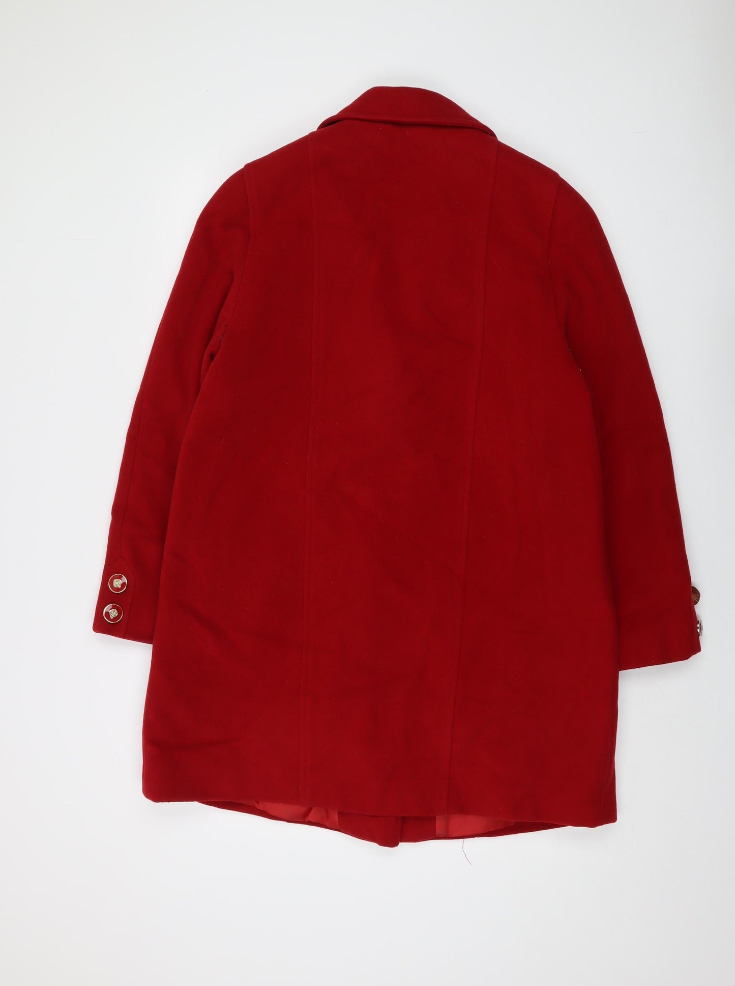 Kesta Womens Red Overcoat Coat Size 12 Button