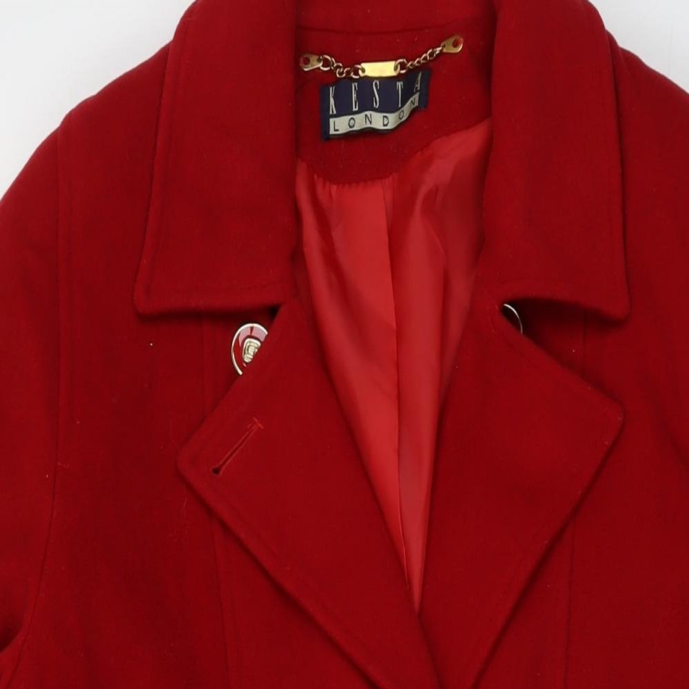 Kesta Womens Red Overcoat Coat Size 12 Button