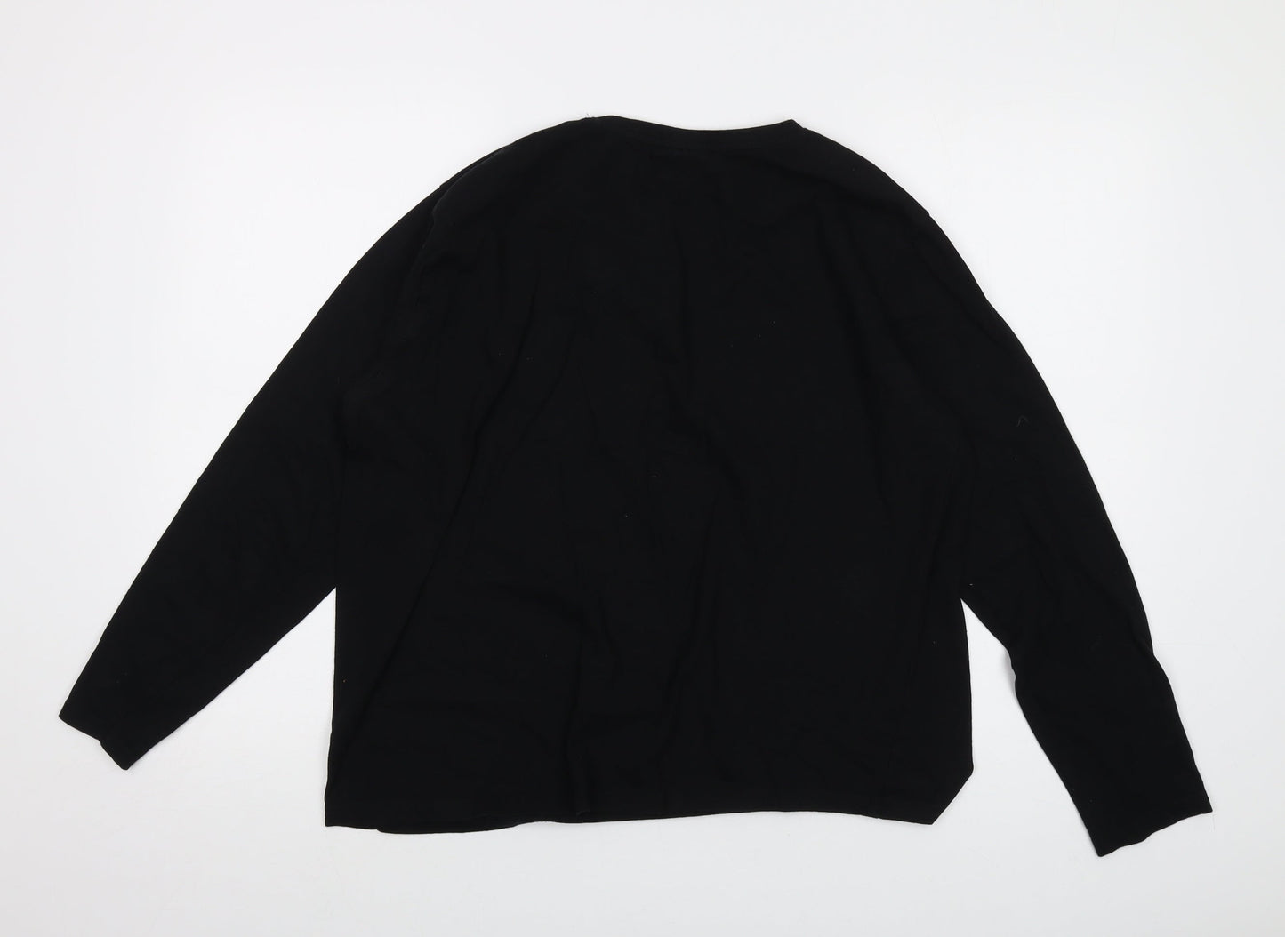 Disney Womens Black Cotton Basic T-Shirt Size L Crew Neck - Minnie Mouse