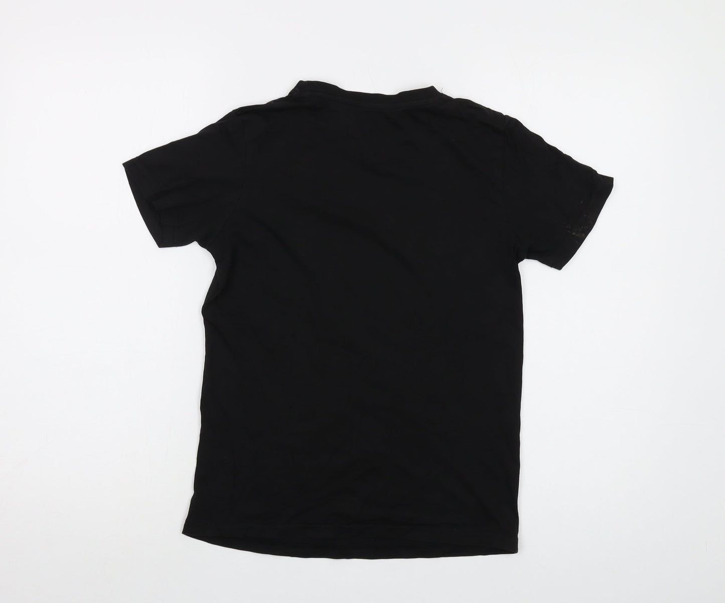 Sonic Girls Black Cotton Basic T-Shirt Size 10-11 Years Crew Neck Pullover