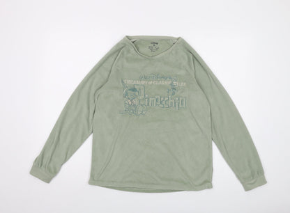 Preloved Disney Womens Green Polyester Pullover Sweatshirt Size 6 Pullover - Pinocchio - Front