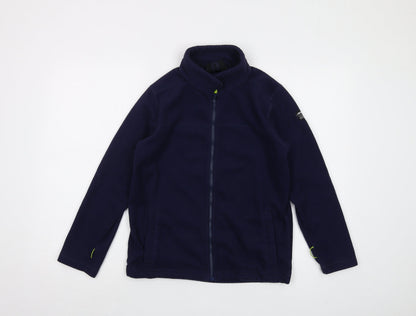 Additional front view of All Terrain boys’ blue jacket, size 11-12, years zip