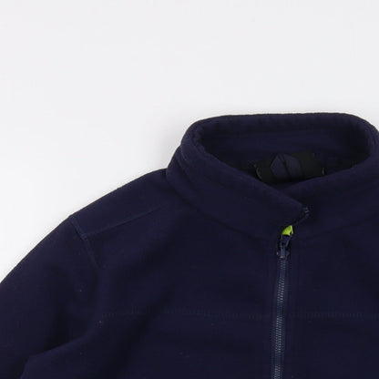 Close-up detail of All Terrain boys’ blue jacket, size 11-12, years zip