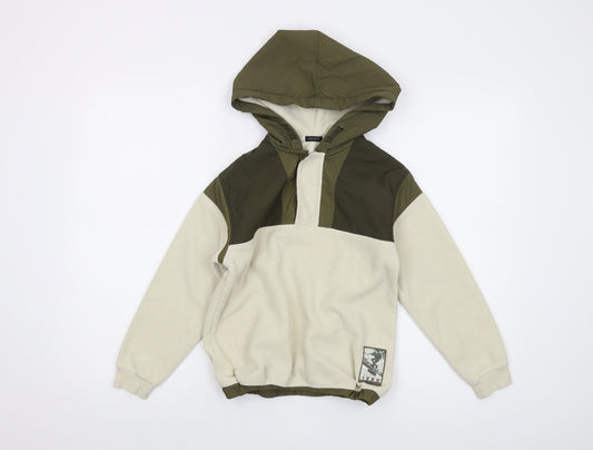 IKKS Boys Ivory Polyester Pullover Hoodie Size 8 Years Zip